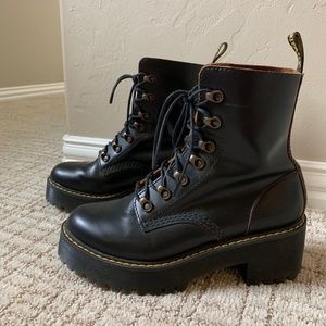 Dr. Martens Leona Platform Boot Black Size 9